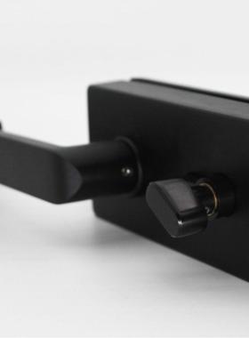 无框璃玻门锁铝金圆形方璃形中央执手锁玻门专用把OOK合手锁锌合