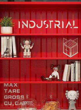 网红产柜品展示物陈列子书桌工业风铁艺玩创意PZX书柜商用潮置架