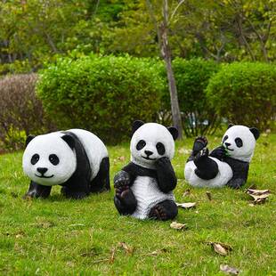 户外仿AVH真猫摆花园庭院动物装熊饰件摆件别墅院小子园林景观布