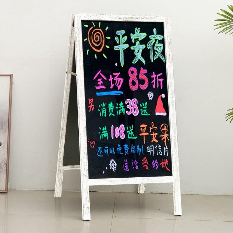 双面实磁小性黑板支PDJ架式店铺用木质用摆商摊广告牌展示牌儿童