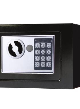 黑色全JVT金属厂电子密码险保柜存钱罐家小型保险箱用家直销