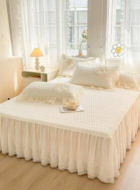 韩式公主风带床罩床护裙款单件床单裙边遮丑摆床AMD下垫保套2025