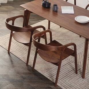 北黑餐胡桃木手椅现33346代扶简约榫卯沙发椅美子全实木书桌椅厅