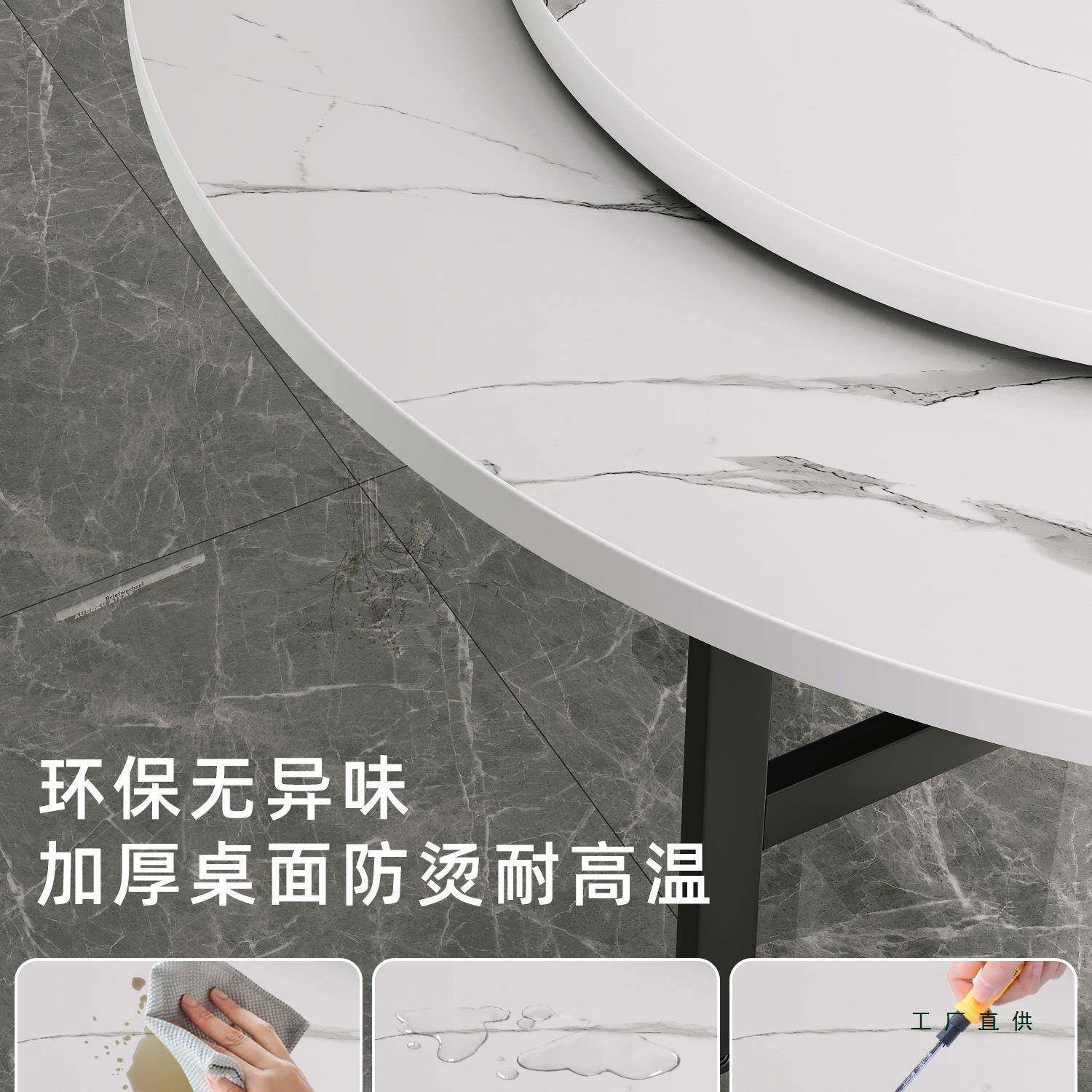 餐圆桌客厅家用小户型可折大圆985餐桌10叠人饭桌厅桌圆形实木吃