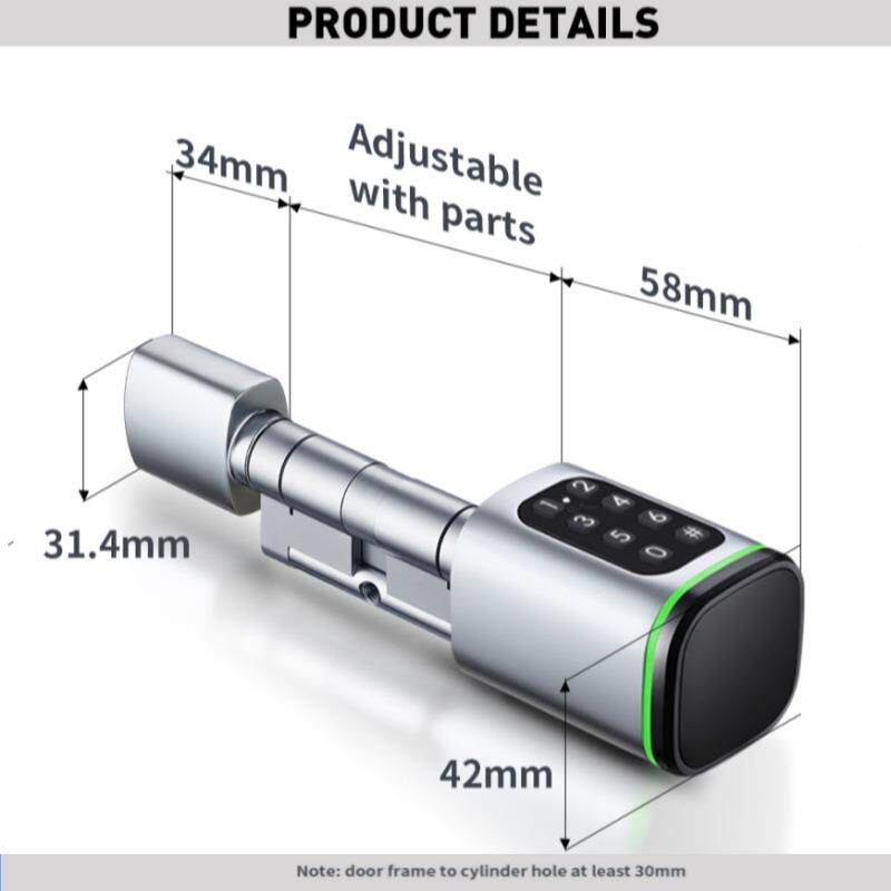 微无品牌/锁智能盗锁芯纹锁指家用防门电子锁大门木门锁用通型室