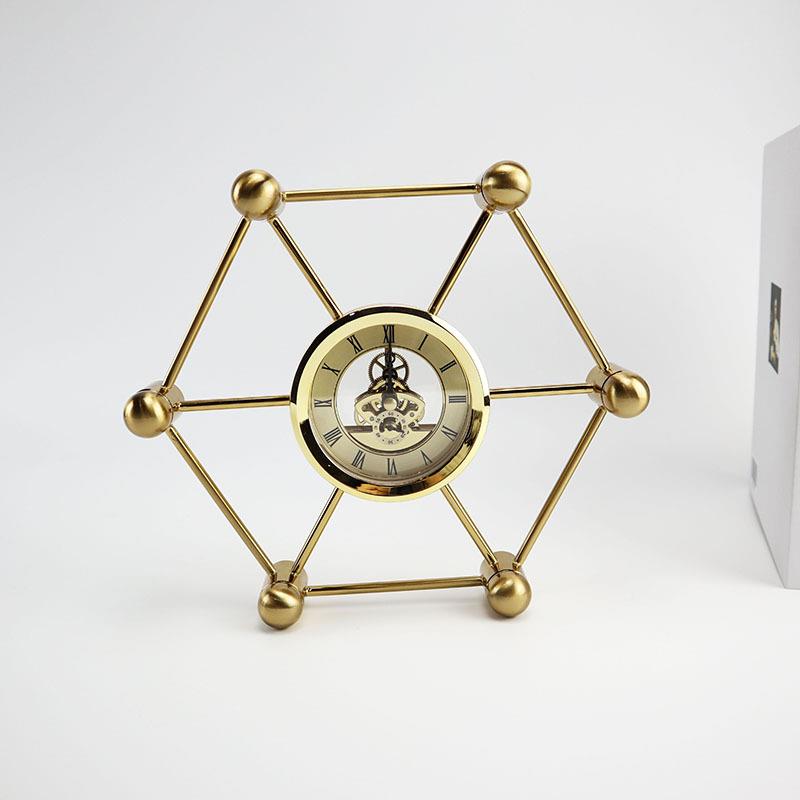 欧式客厅钟表座摆视个工性创意简约DYY现代电柜金属软装艺品件摆图片