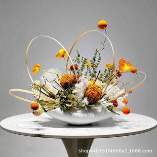 新中式花艺仿真装饰品现代软装假花餐桌酒店售楼处摆设客厅绢花摆