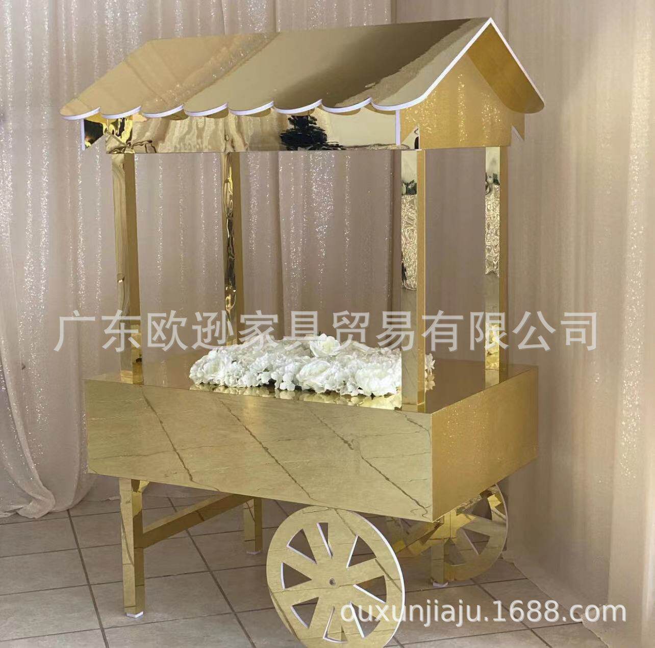 PVC贴亚克力婚庆派对餐车手推车甜品车婚庆道具厂家批发