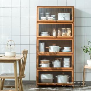 餐边柜子储物柜厨房置物架新款落地收纳柜橱柜客厅翻盖式一体靠墙