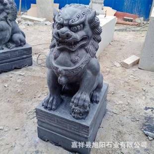 石雕青石狮子汉白玉大理石雕刻狮子户外庭院门口摆件石狮子