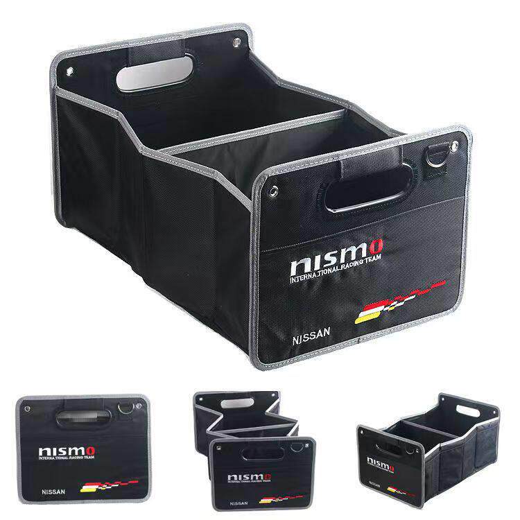 适用NISMO汽车后尾箱车内饰收纳车载用品储物箱后备箱整理盒