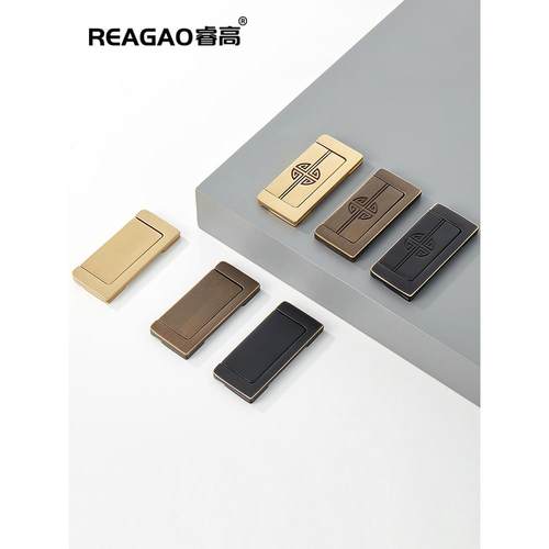 睿高纯铜抽屉拉手柜门手暗藏中REAGAO/式嵌把入式衣榻榻米隐形暗