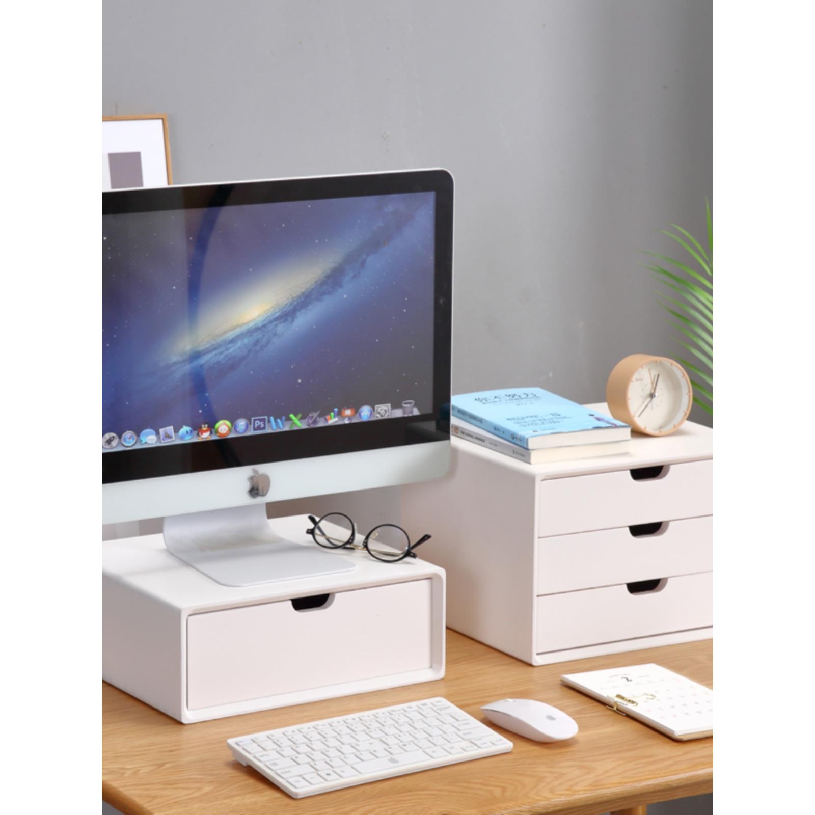 式实木桌面抽屉OLB多层物品柜储物子办公室A4纸理盒收纳北整欧风