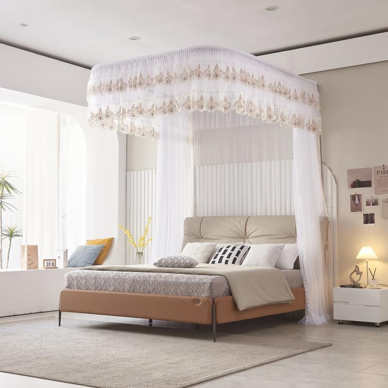 新款免钉墙升降帐u型轨J-2022道架加蚊支.厚1.5米床18m家用