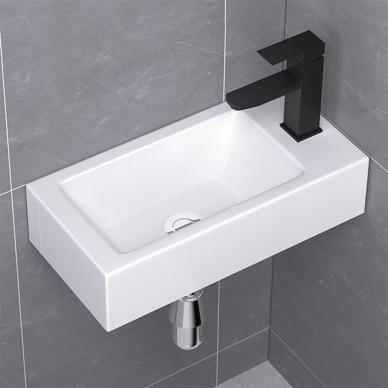 小户型挂卫墙式窄洗手盆边加深陶瓷阳挂盆生间台迷你洗HP-GP002漱