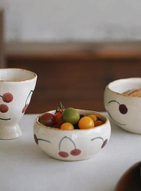 泽滕家P6689日饭套装手绘精致个性清新式漂亮好看的餐小具白色简