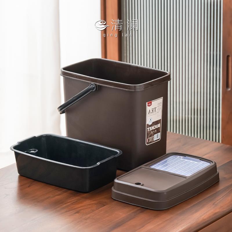 茶桶茶渣QL3170桶垃圾茶分离过滤排水茶桶茶台水废桶功夫茶具配件