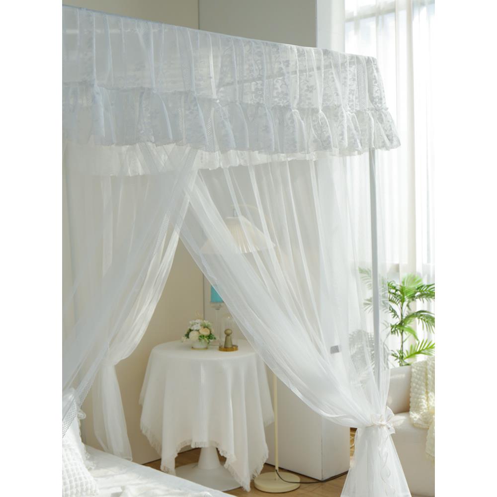 新款家用卧室蚊帐1米色8x2米 白0066落童地蚊帐1米5床 儿主蚊帐1