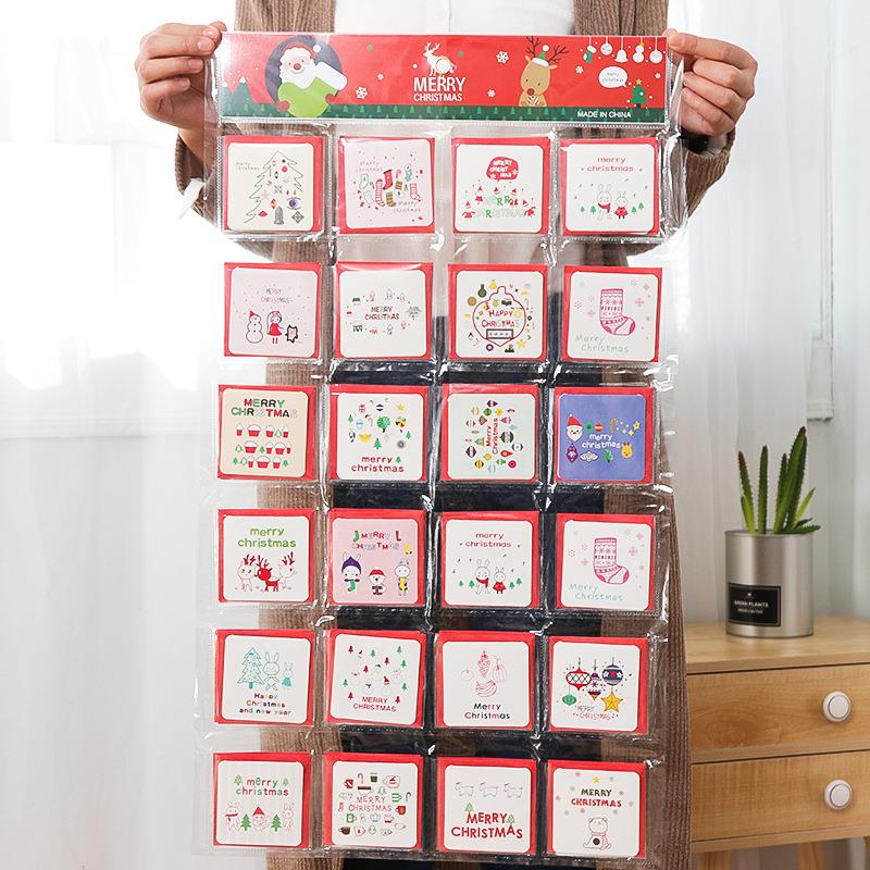 18-144张圣773诞节迷你贺卡带信创封圣诞意d小iy贺卡祝2福卡片可