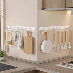 白色钩敖马房挂钩厨架挂杆勺多功能收纳免打孔厨具挂架子铲子挂置
