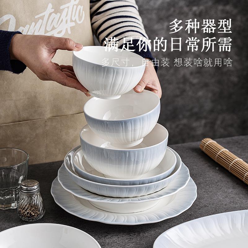 潮州餐具釉瓷彩温陶瓷碗盘家用高250613级感器碗碟套装盘子碗筷下