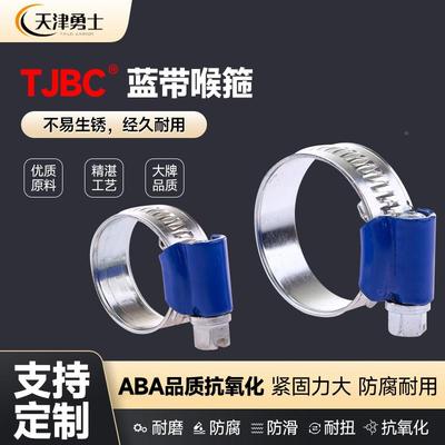 蓝带卡箍TJBC钢天宝津成镀锌头喉箍水管蓝夹抱箍50个装蓝喉扎非不