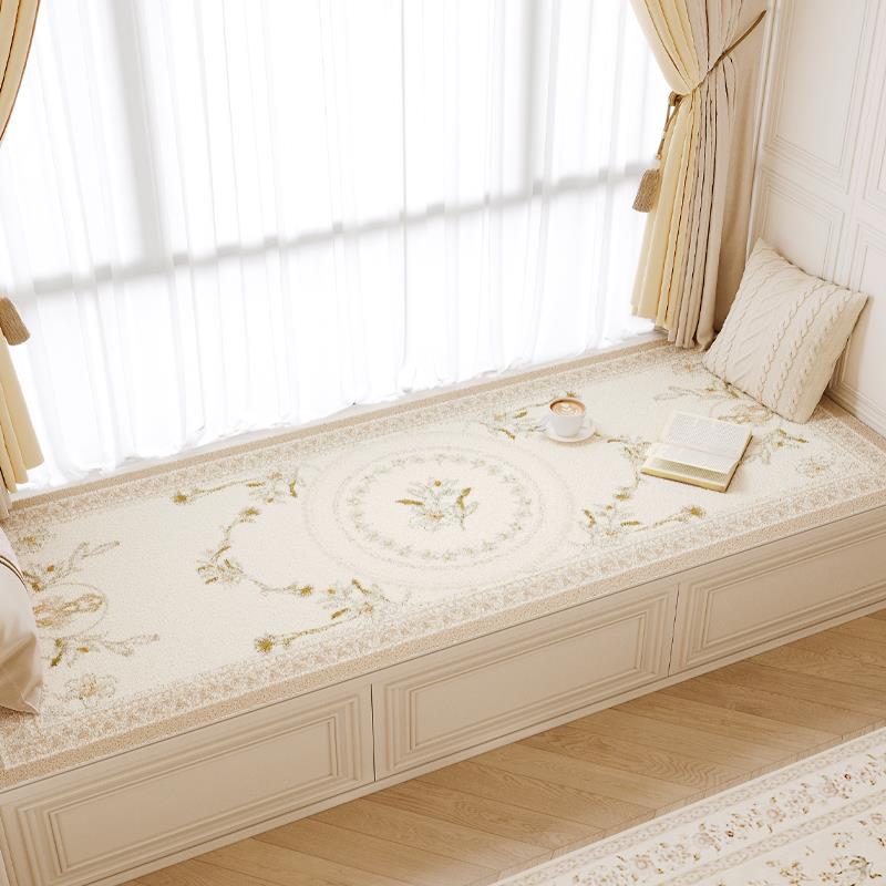 轻奢风毛绒飘窗垫台四通用卧室窗垫阳子台垫地LMDRFYRP毯定制主卧