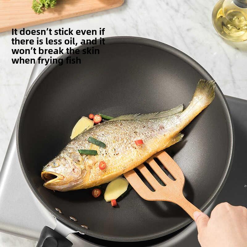 崔COOKER K大黄锅不粘锅家用中式锅燃电气炉磁炉无专用煎烟锅锅