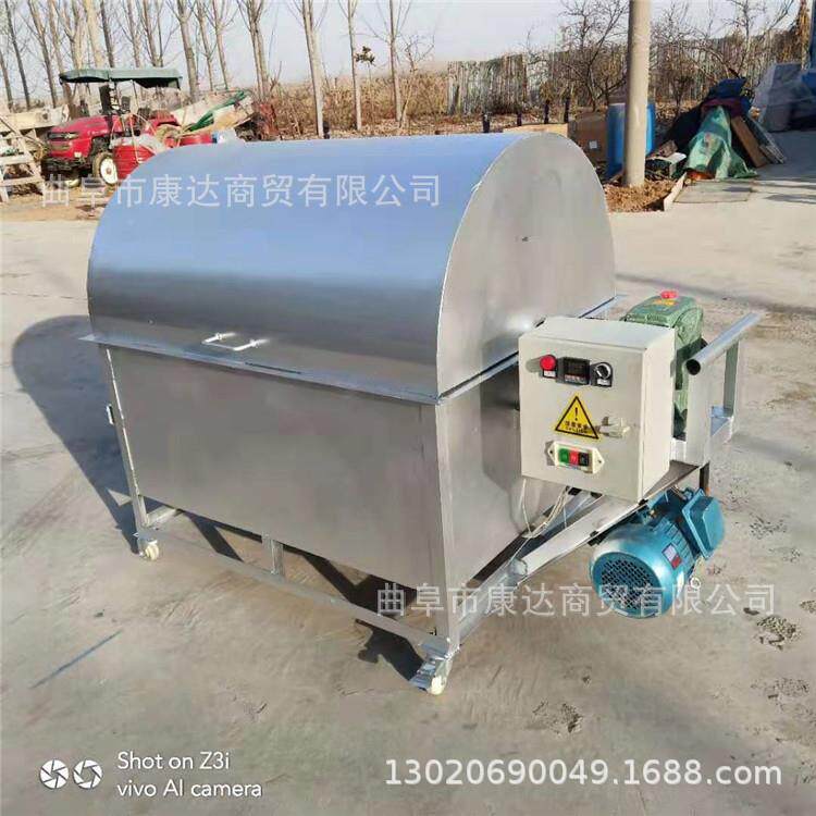 花炒生5644板设栗机器小型炒榛子备滚翻筒式电加热烧煤炭