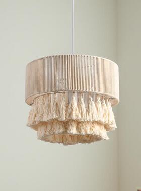 波西米亚风餐古厅吊31785灯复麻绳创意卧灯室民宿客诧寂风流苏吊