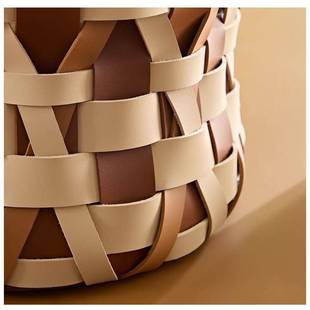 衣脏篮纳玩奢具杂物收筐手工编织皮革2240收纳篮轻创意