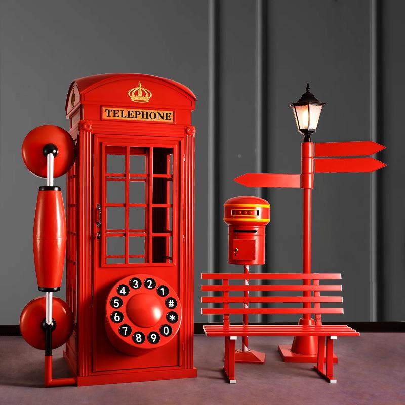 大型欧铁艺亭电话信箱路牌指示牌户外庭院网WY-5588红式场商落地