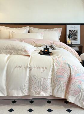 端欧式A类主母婴级100支全棉长绒磨毛四件套高AL101156棉刺绣公风