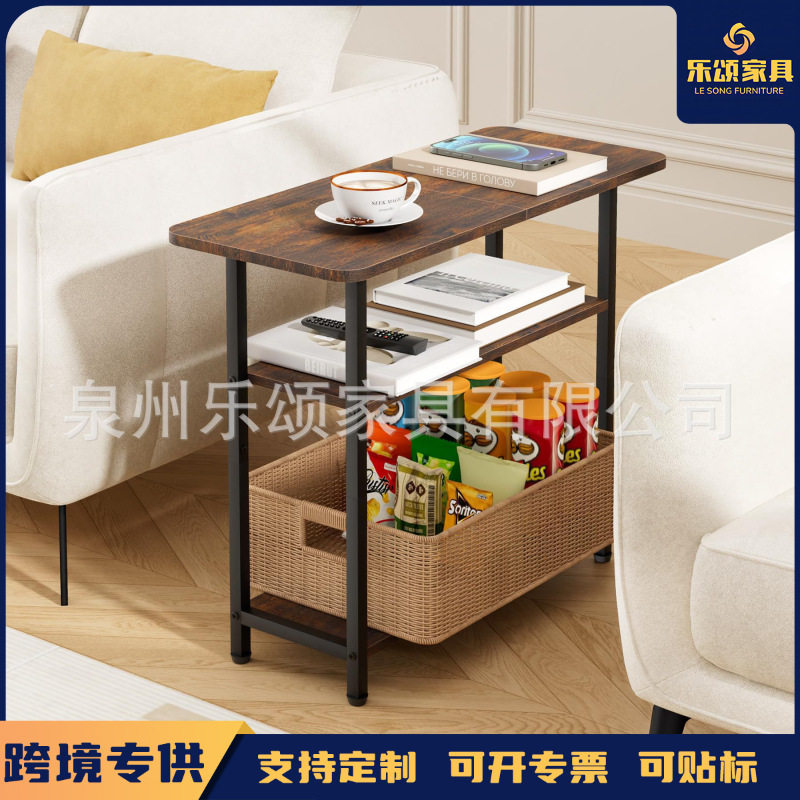 跨境简约置地式密度板黑色铁
