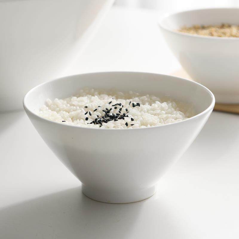 复饭古碗斗笠家用小瓷碗5英寸商用骨饭碗陶F78HM9TH瓷小斗笠碗6寸