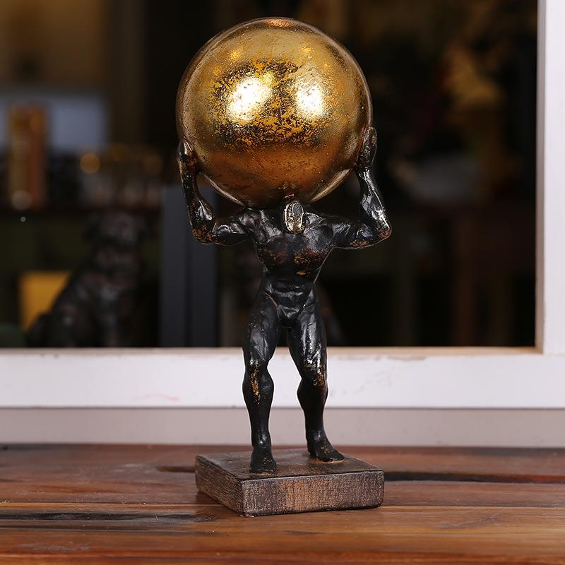 轻472奢人推球物饰摆件酒民宿家居办公室酒柜软装品树店脂工艺品