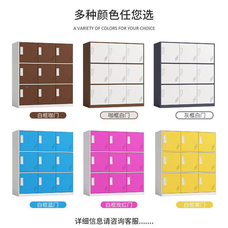 彩生色存包柜储书包柜舞蹈儿班健身房员工收纳矮柜幼园学教师带锁