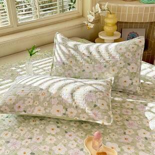 20奢2533603285爆款轻赫本亲肤朵棉云系印花单品列-床盖夏被四件