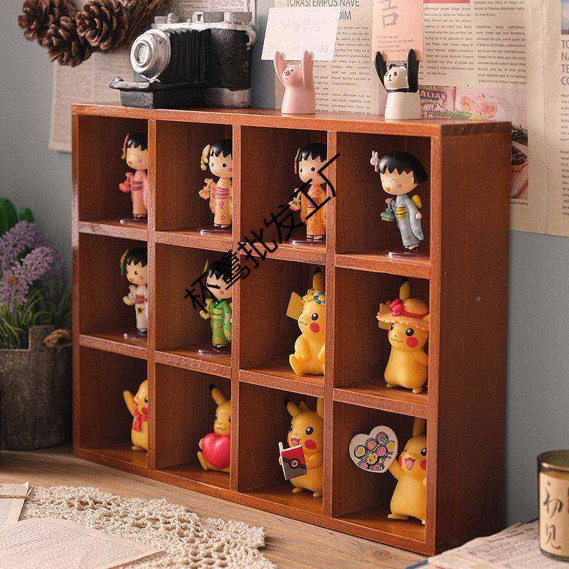 物复古桌面收摆纳盒木质收纳架十二宫格件无品牌/实木挂多墙格置,收纳整理,首饰盒,淘宝优惠券,粉丝福利购,淘宝优惠卷