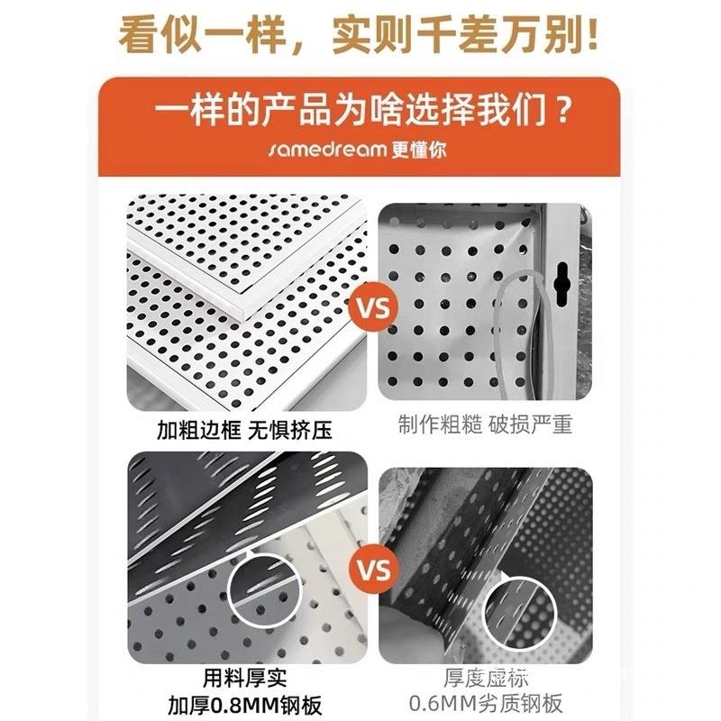 金属洞洞板置物架墙上收纳架宿舍书桌厨房收纳整理壁挂版展示架