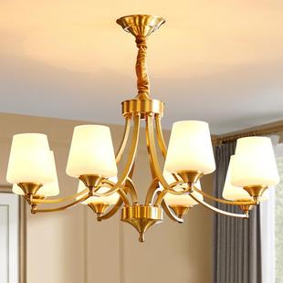 全客吊灯美式 简约餐厅灯饭铜厅灯大气家用书房灯卧灯房1956厅间室