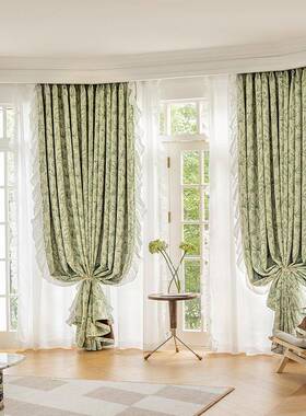 新款绍兴柯桥帘式田绿园卧室印花色雪尼法尔全遮窗IFO光窗帘布成