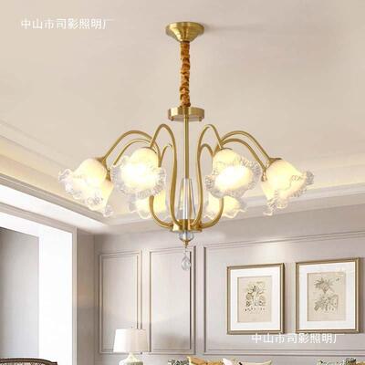 法式复奶风吊油灯202年新款美式古客厅灯5现代简约餐厅灯487大气