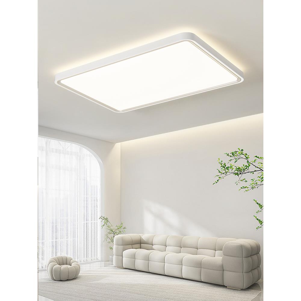 客厅灯大现代简约大气0225款超薄le新d吸顶灯具M1938套餐家用长方