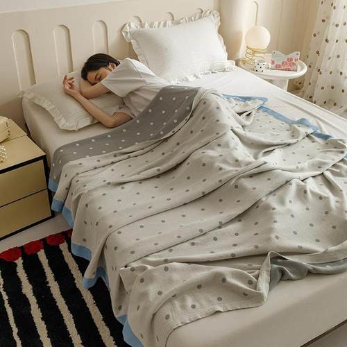 夏季毛巾被小纱薄款棉双层薄布凉感毯子夏凉被沙发用午睡毯子FS75