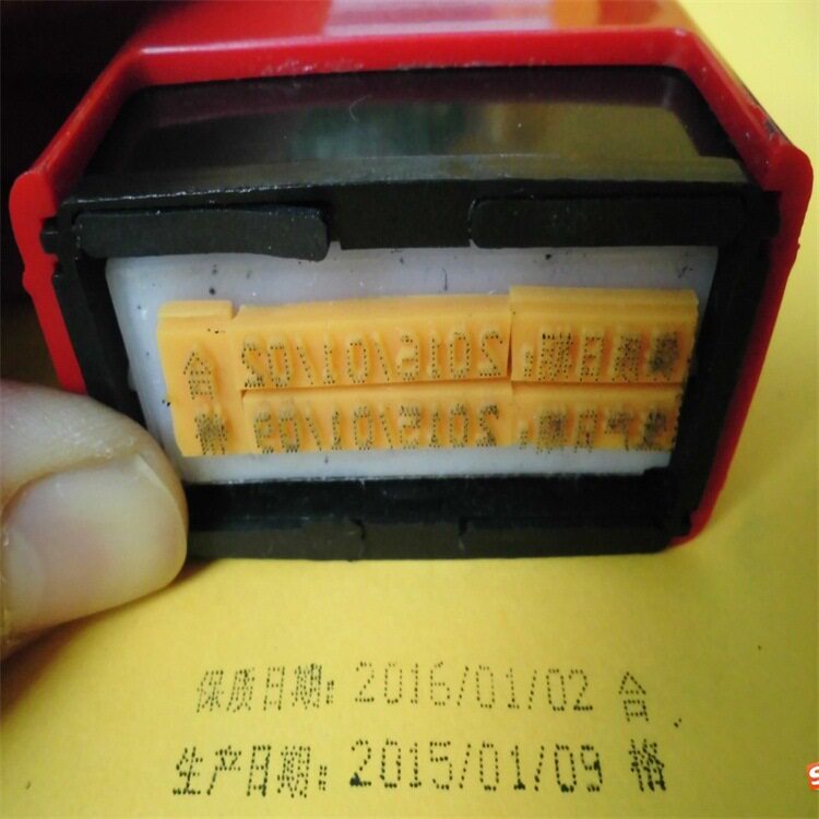 手动速干油墨三排生产日期英文汉子打码机 包装袋塑料包装打印