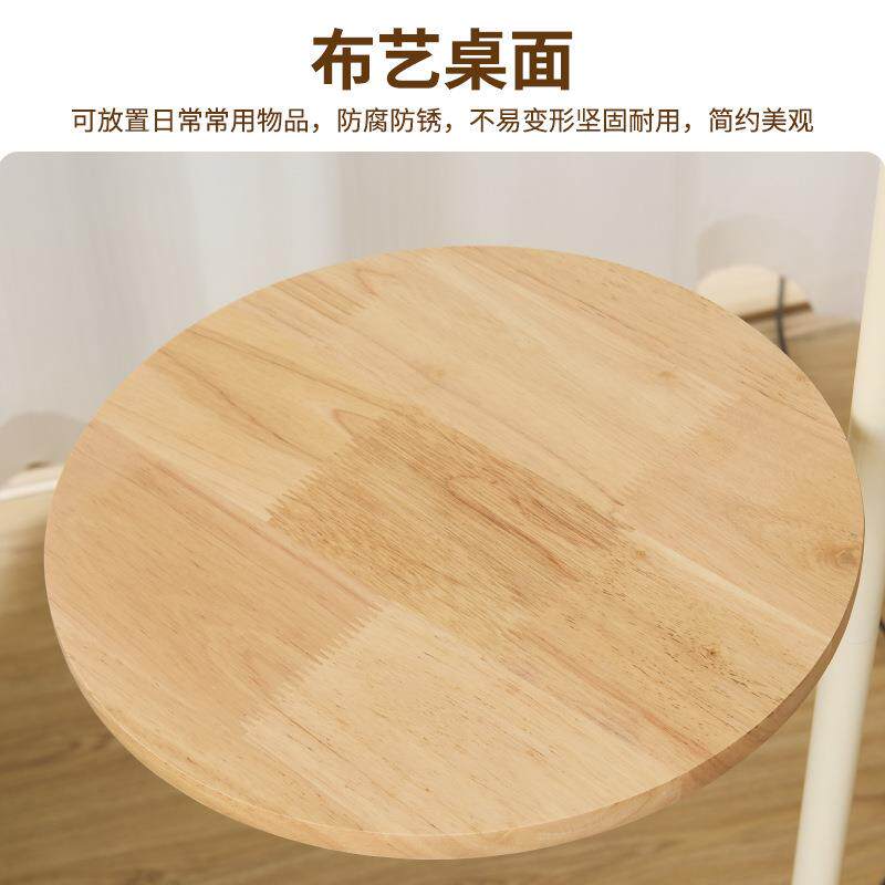 奶油风置物架一体落地灯客厅沙发旁边几摆件氛围灯卧室床头柜台灯