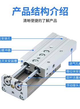 SMC滑台气缸MXQ8-20A/591MX6/8/12/16/2025-S10-/20-0-40-5075HL3