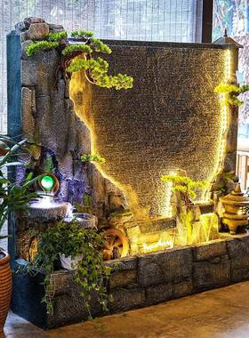 水幕墙流水帘屏鱼风假山喷泉客厅tb-61388庭院观池阳缸台室内装饰