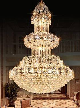 欧水晶吊灯式楼客厅大91345吊中灯别墅楼梯灯楼式楼长吊灯复酒店